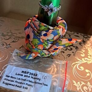 Bomb Party Yellow Rainbow Topaz Ring